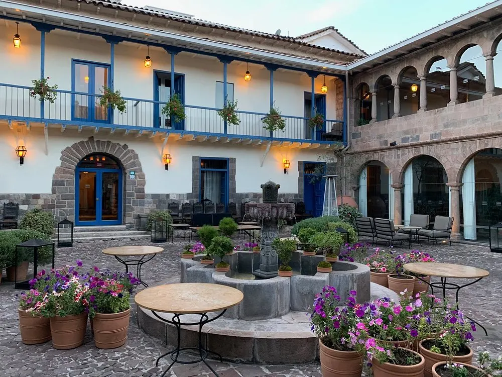 Colonial central courtyard and interior garden at the hotel